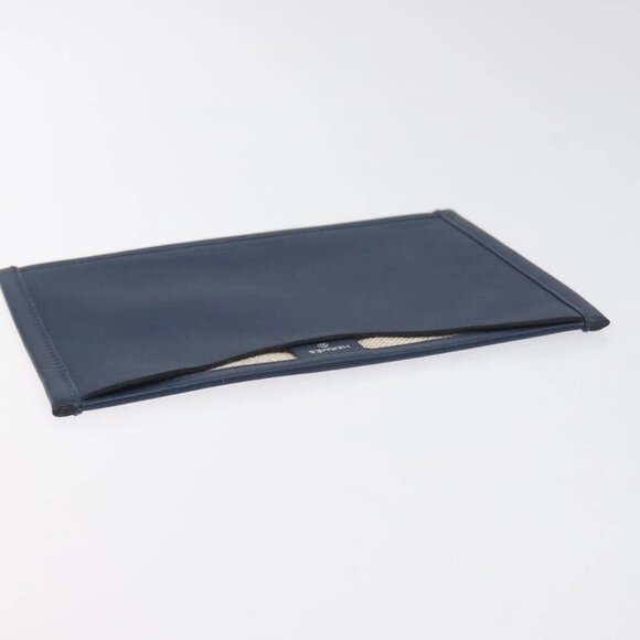 HERMES Petit Ash Pouch Leather Canvas Navy Auth - Picture 5 of 15